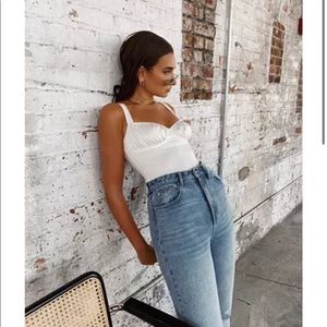 Danielle Bernstein White Satin Bodysuit (6)